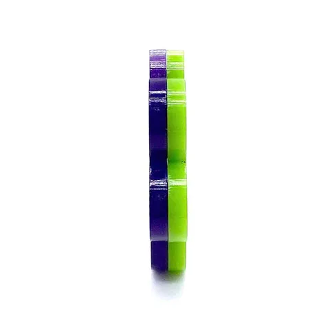 1.5 Flippy Acrylic Hoop Earrings - Purple & Lime