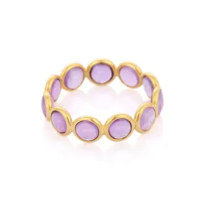 18K Gold Amethyst Eternity Band