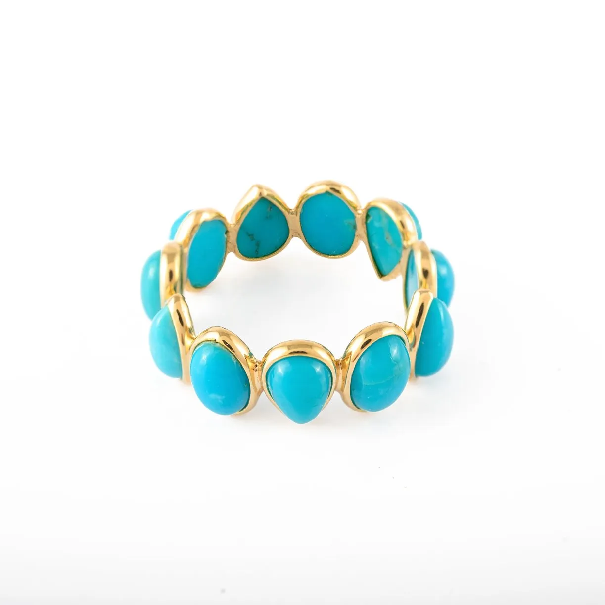 18K Gold Turquoise Eternity Band