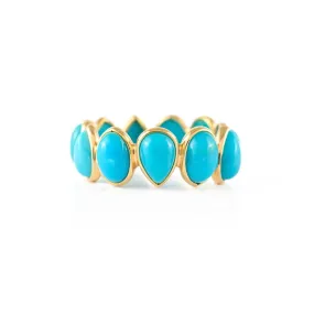 18K Gold Turquoise Eternity Band