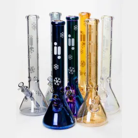 18" Infyniti Snowflake 7 mm Metallic Glass Water Bong