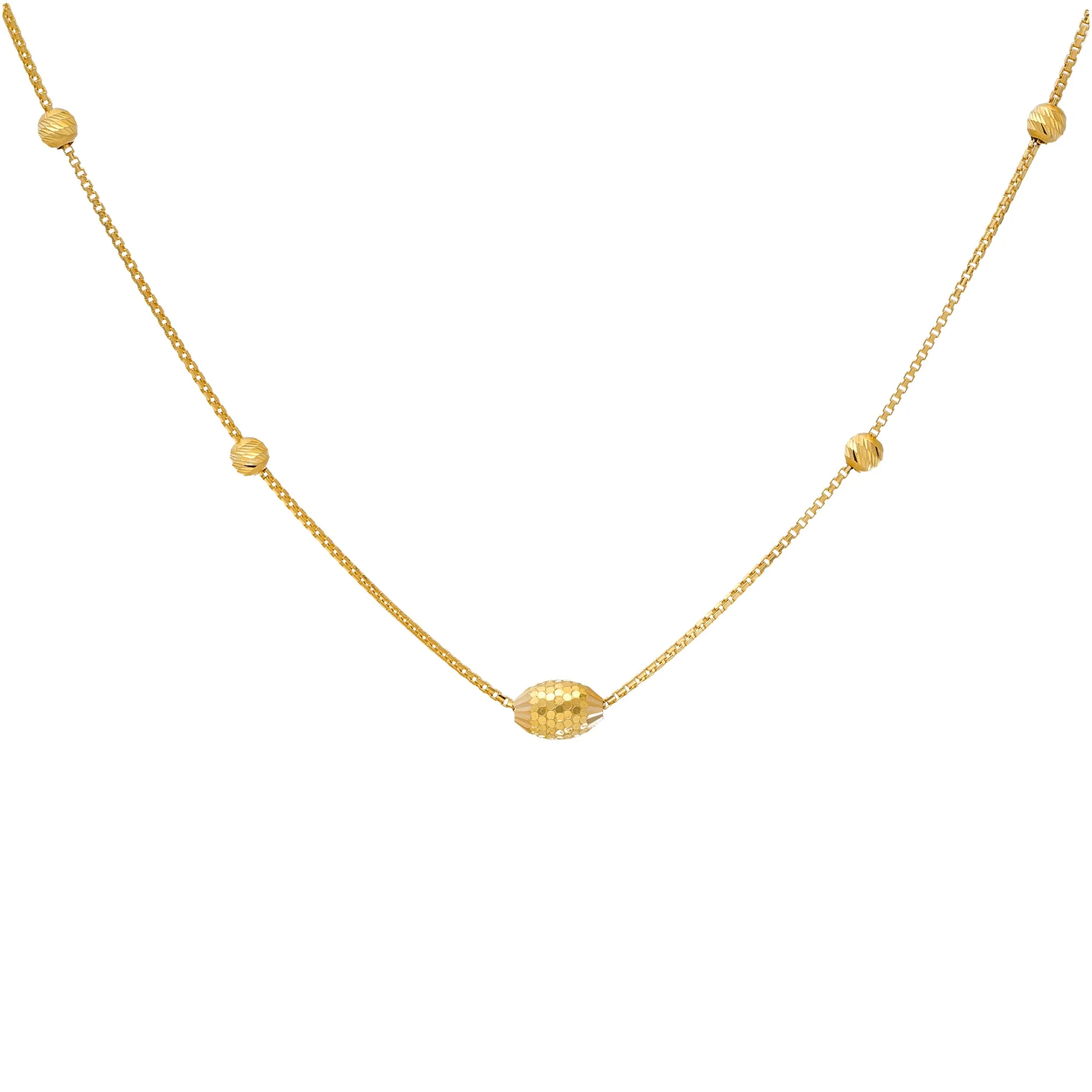 22K Yellow Gold Beaded Chain (9gm)