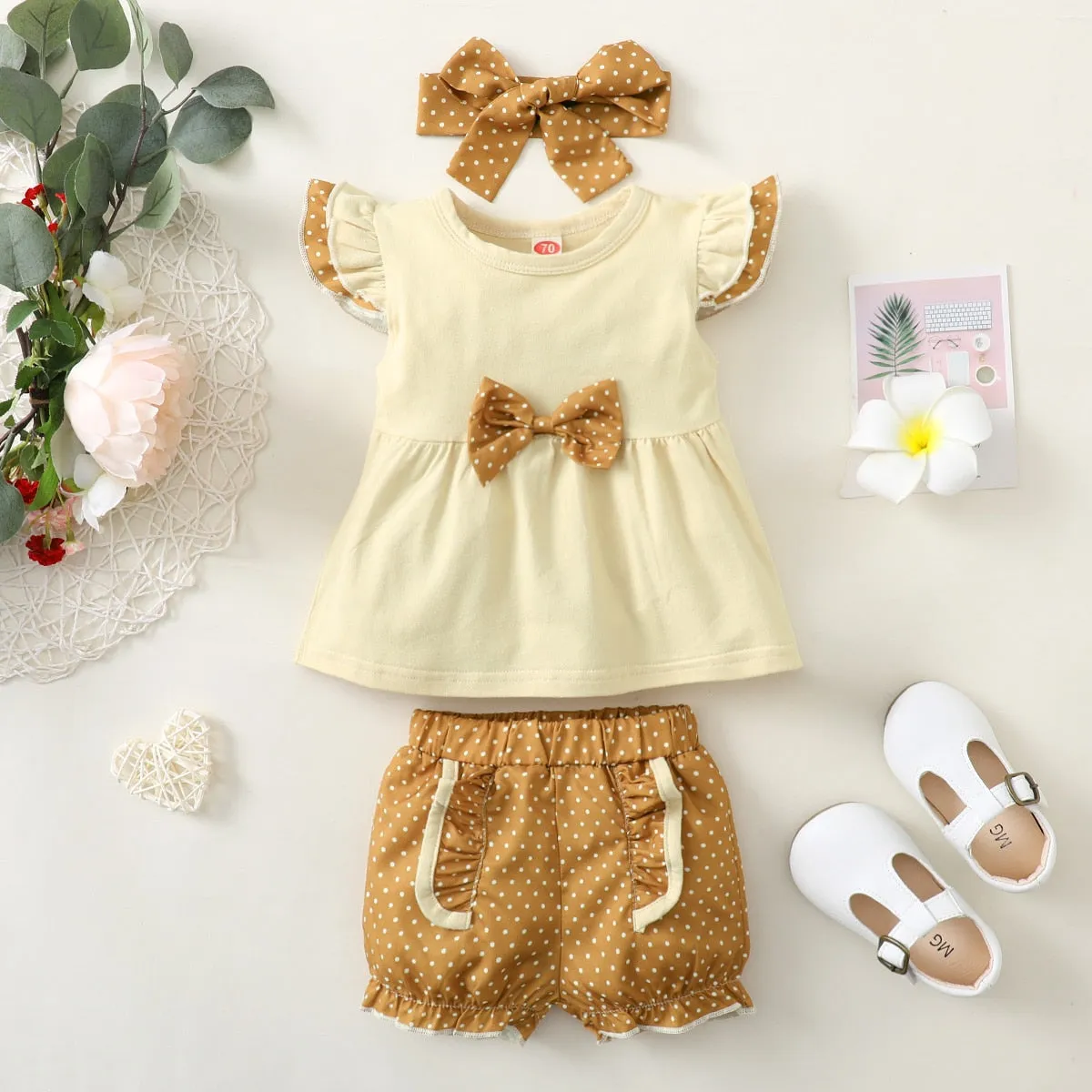 3Pcs Ruffle Romper Tops for Newborn Baby Girl Clothes