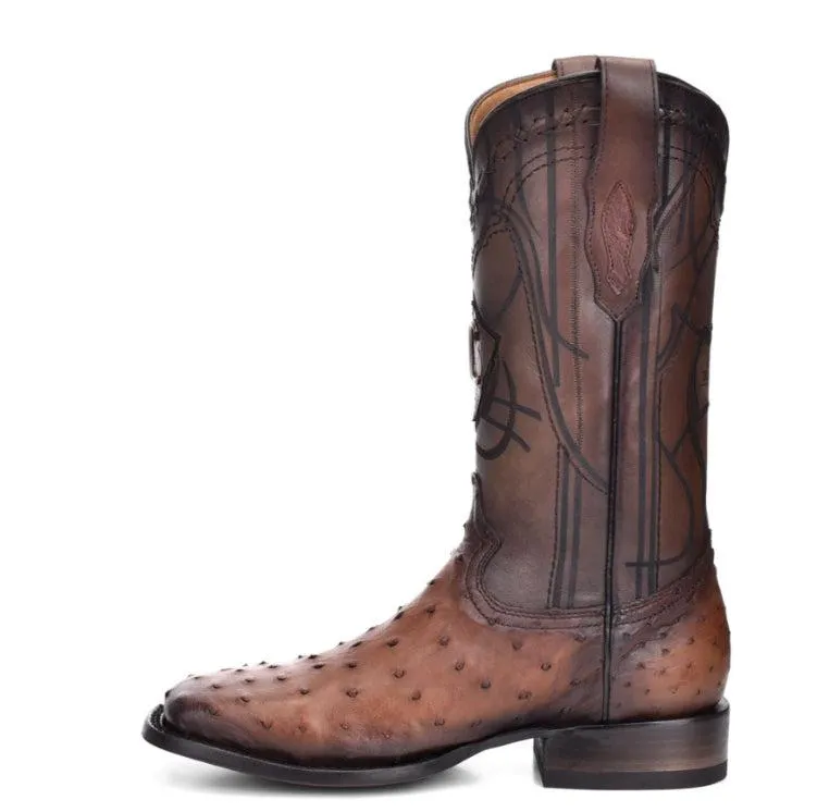 3Z1OA1 - Cuadra chestnut brown cowboy rodeo ostrich boots for men