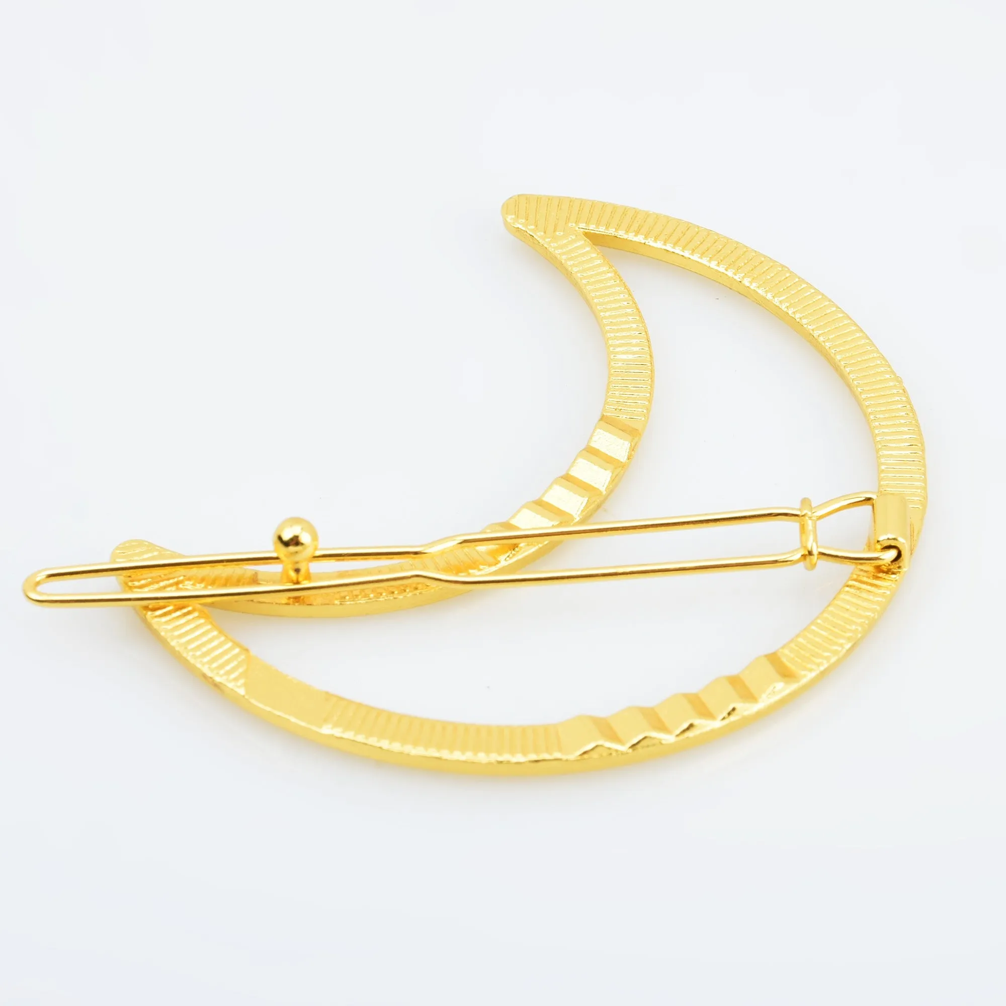 7/8*2 Alloy Moon Hair Clip Minimalist Hair Barrette Geometric Hair Accessory Hair Slide Ladies Hair Jewelry 5pcs 102912