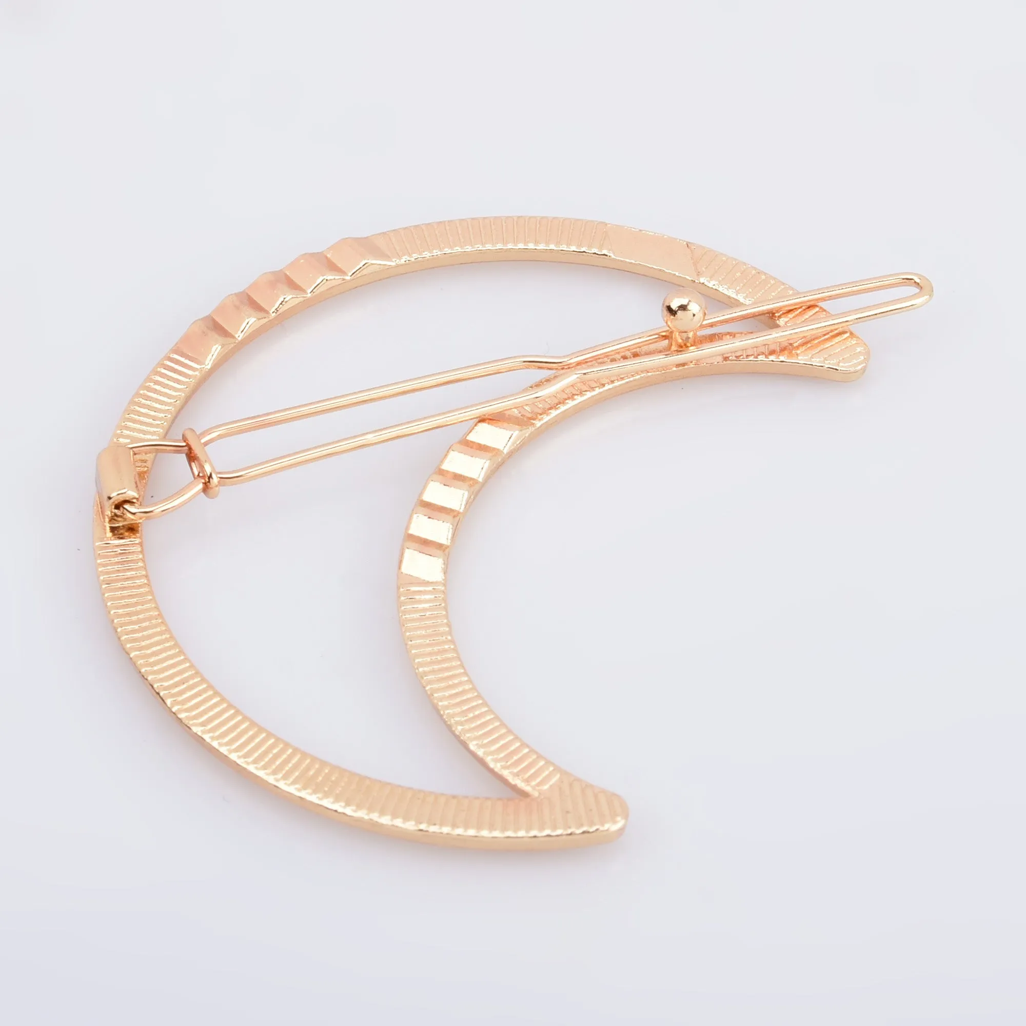 7/8*2 Alloy Moon Hair Clip Minimalist Hair Barrette Geometric Hair Accessory Hair Slide Ladies Hair Jewelry 5pcs 102912