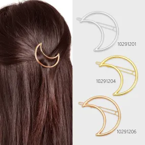 7/8*2 Alloy Moon Hair Clip Minimalist Hair Barrette Geometric Hair Accessory Hair Slide Ladies Hair Jewelry 5pcs 102912