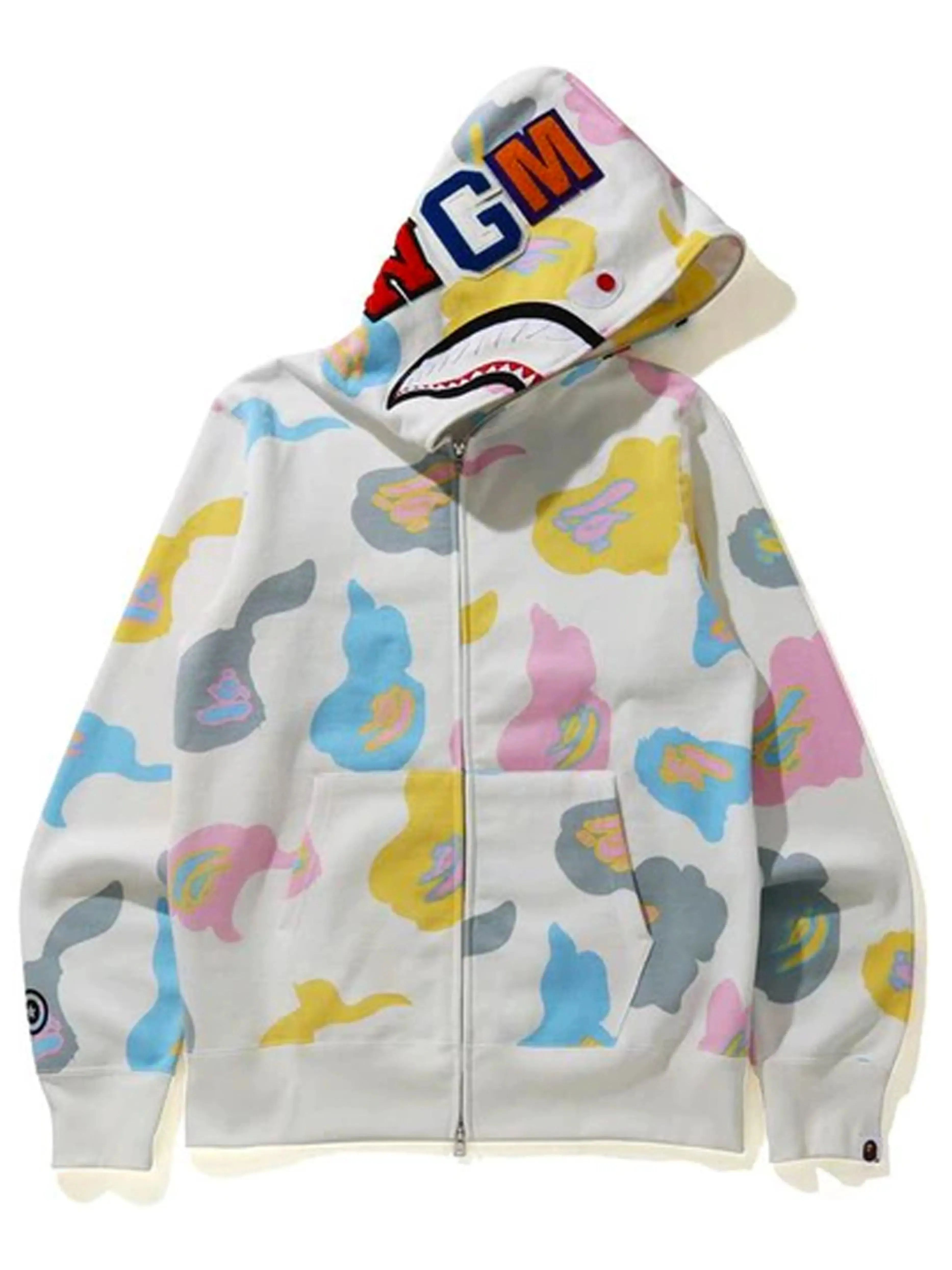 A Bathing Ape Def Camo Shark Full Zip Hoodie White (SS21)