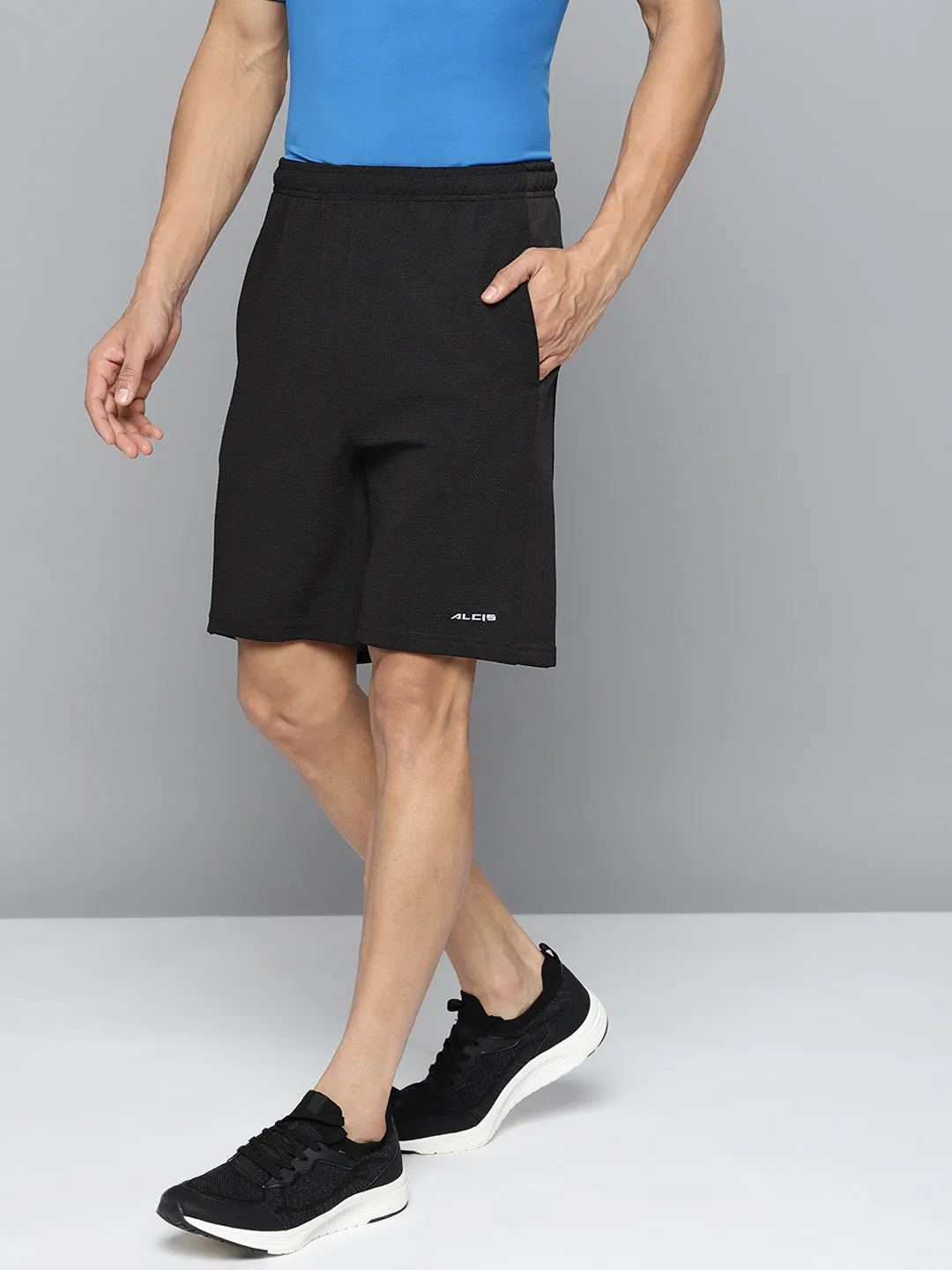 Alcis Men Black Solid Running Shorts