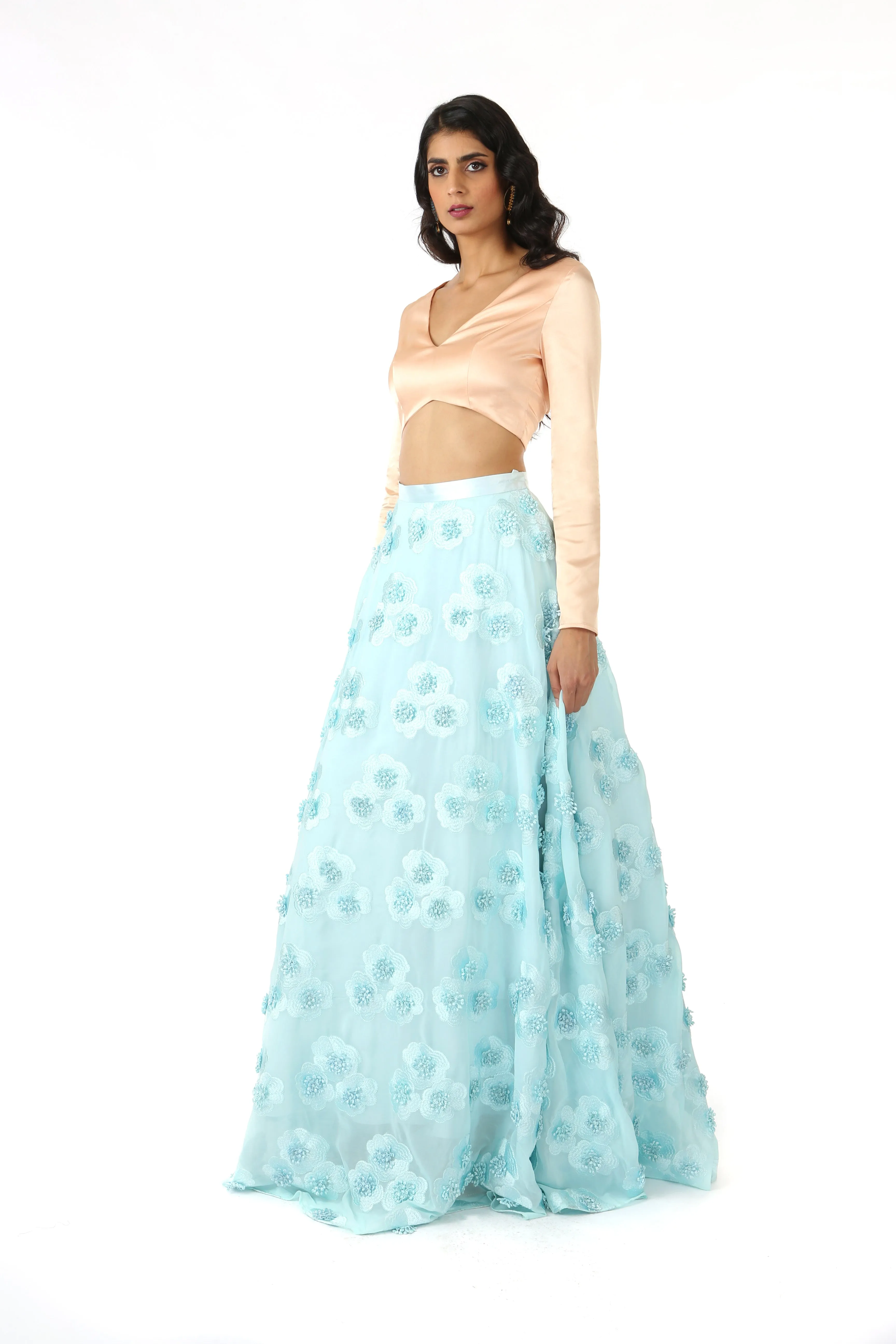 ANEELA Floral Lehenga Skirt