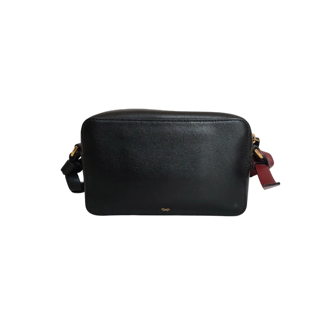 Anya Hindmarch Black Circle Mini Leather Crossbody Bag | Gently Used |