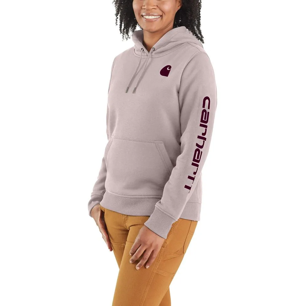 'Carhartt' Women's Clarksburg Sleeve Logo Hoodie - Mink