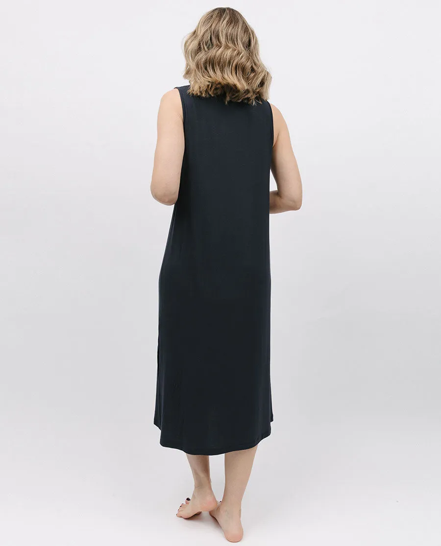 Charcoal Jersey Long Nightdress