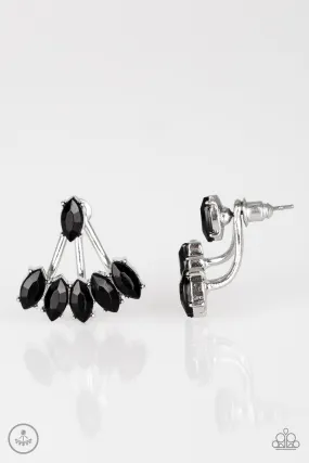 Chicly Carnivalesque Black Double-sided Post Earrings - Paparazzi Accessories