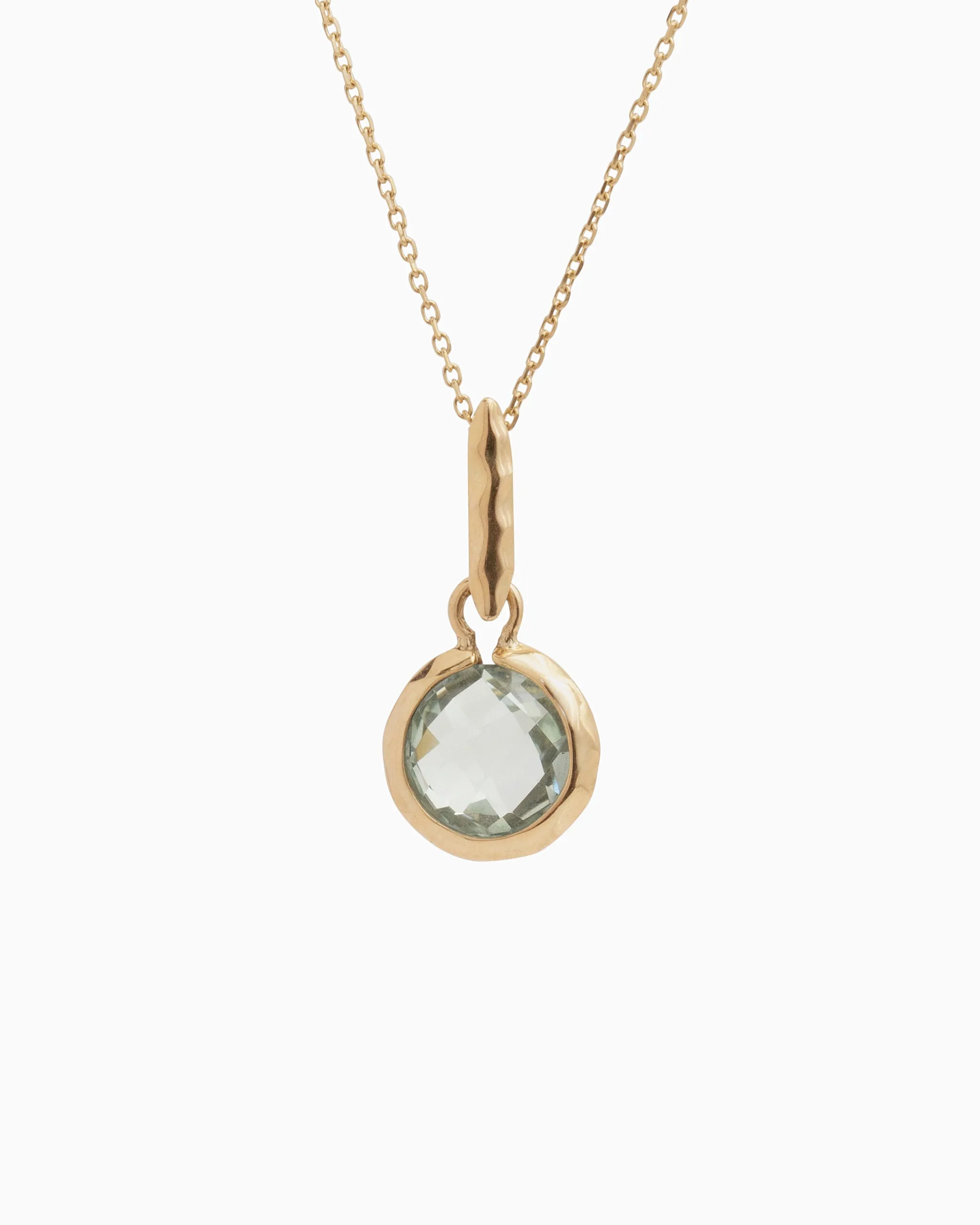 Circle Stone Pendant - Prasiolite