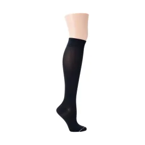 Dr. Motion Women's Solid Microfiber Knee High Sock - Black