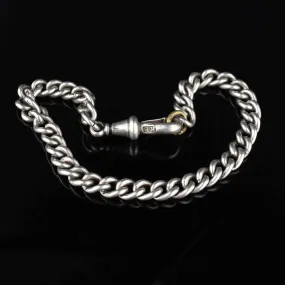 Edwardian Silver Albert Watch Chain Bracelet