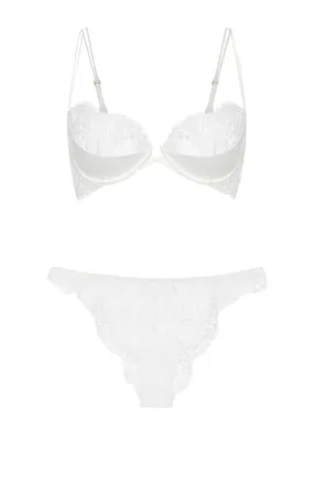 Exotique Lace Balconette Bra and Brazilian Brief Set