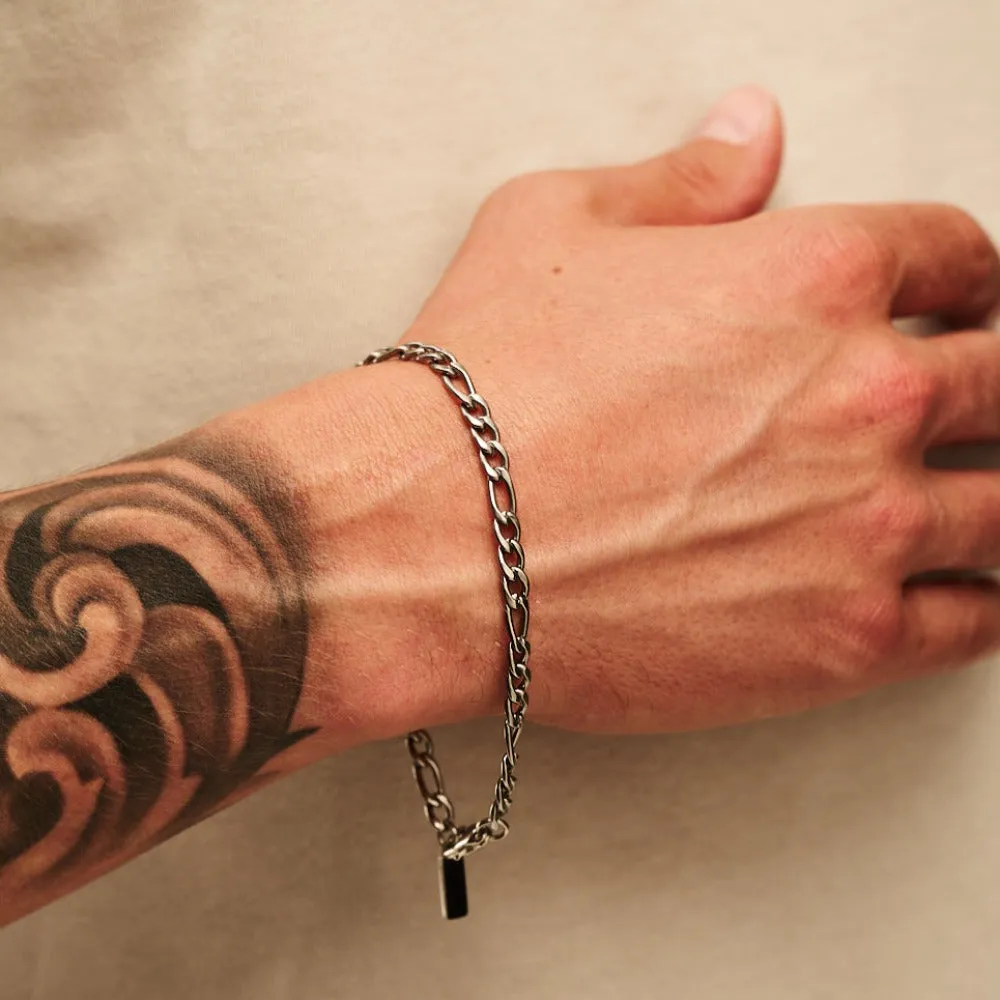 Figaro Chain Bracelet - Silver