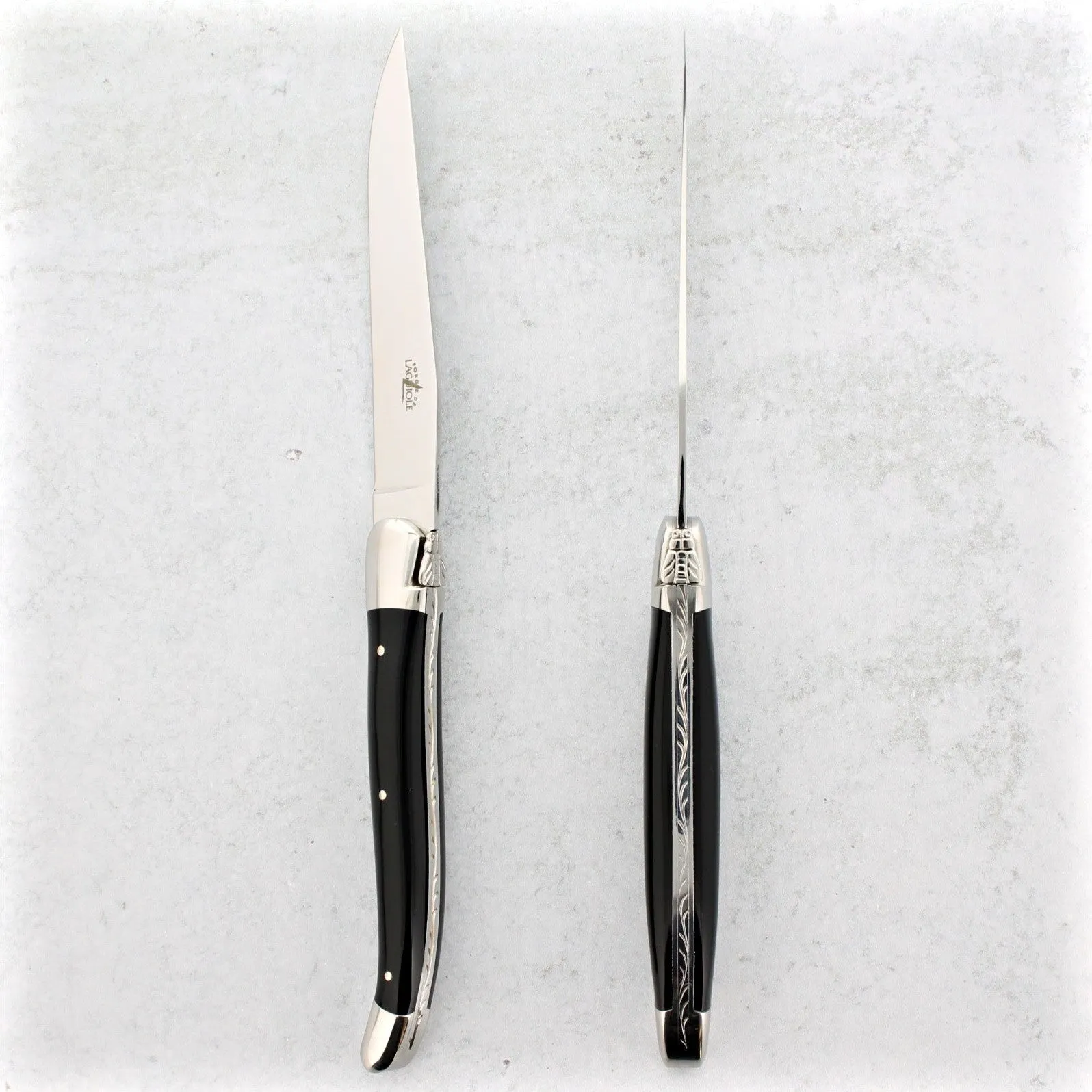 Forge de Laguiole Steak Knives - Black Acrylic