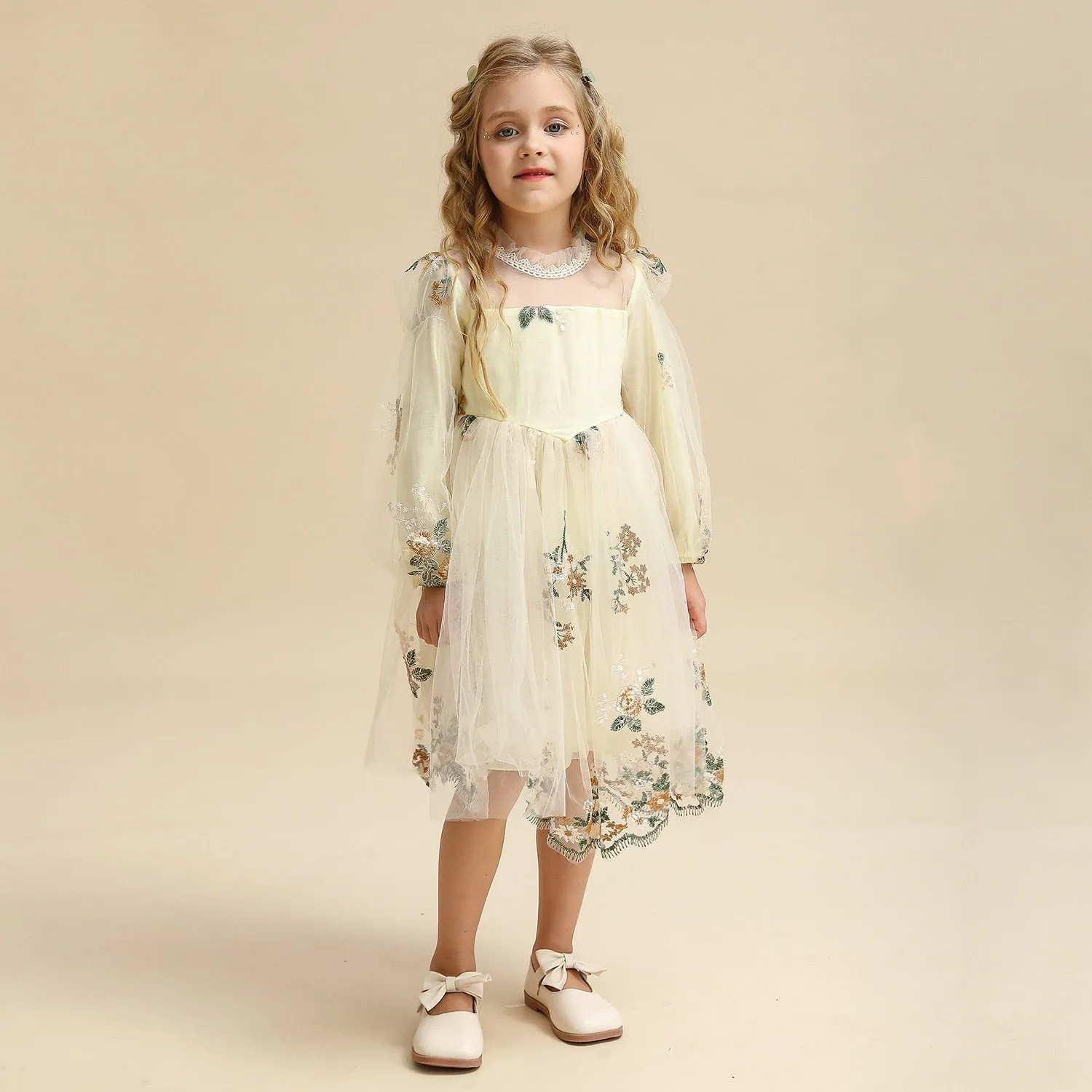 Girls Flower French Dress