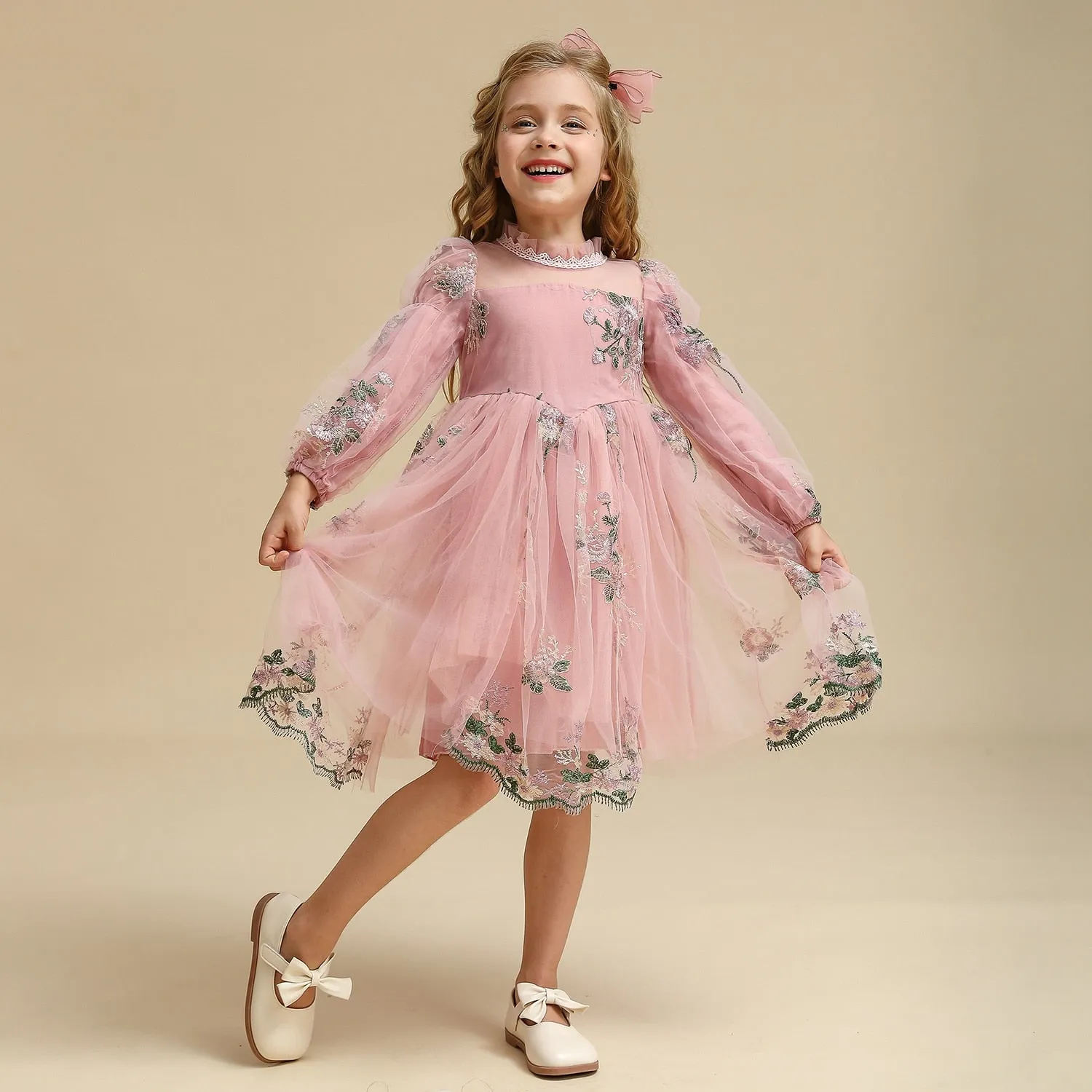 Girls Flower French Dress