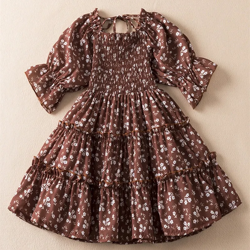 Girls Flower French Dress