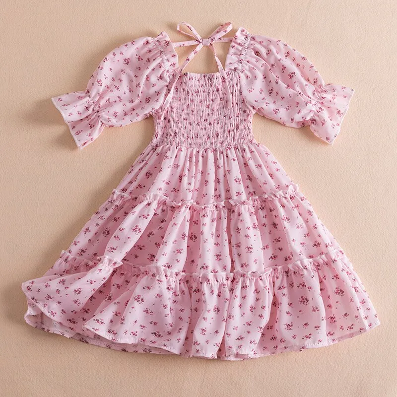 Girls Flower French Dress