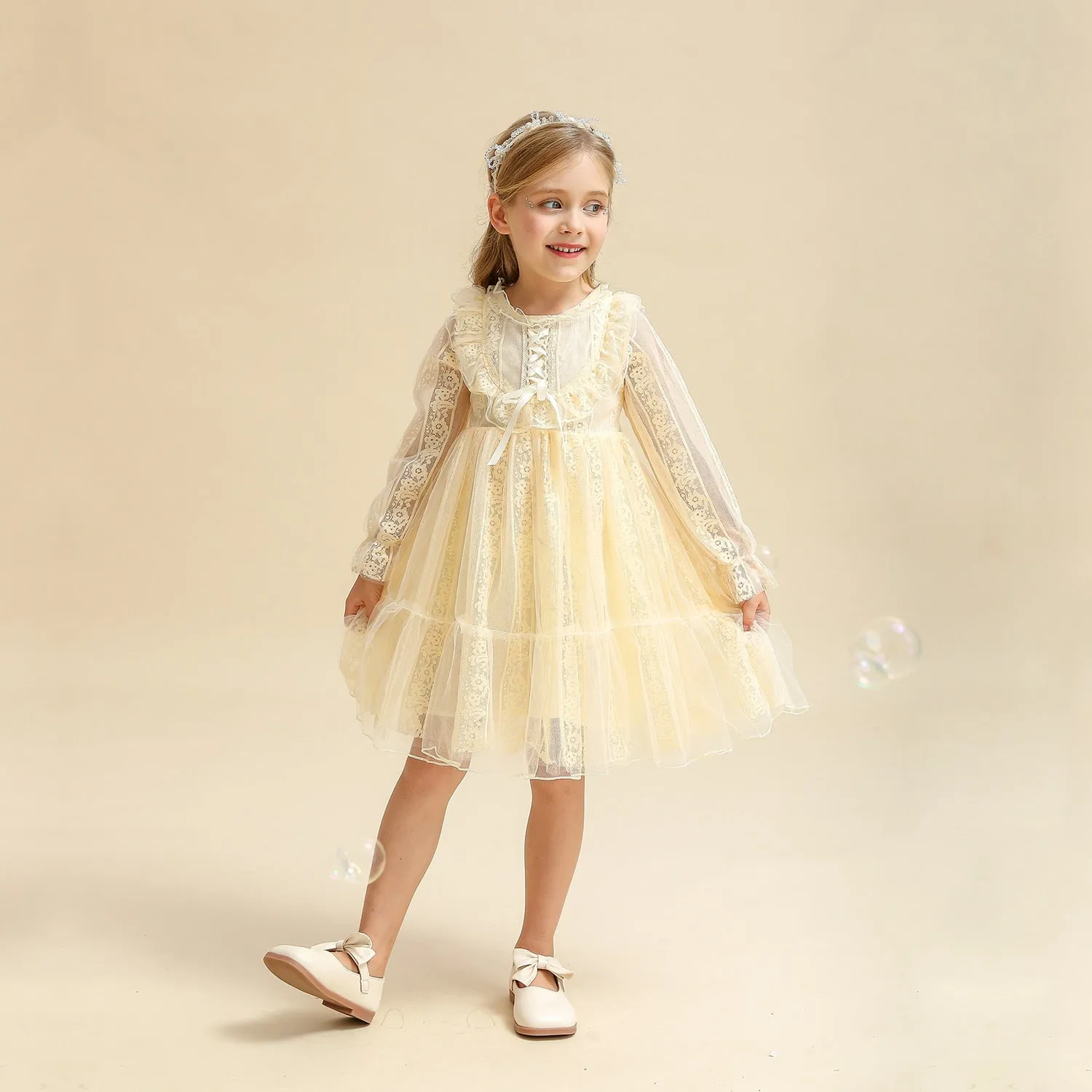 Girls Flower French Dress