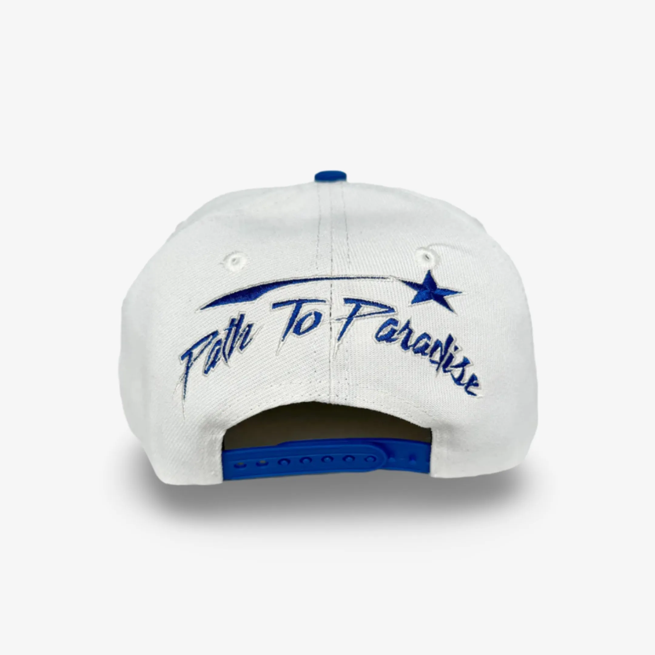 Hellstar Sports Snapback Hat 'Shark Teeth' Off White / Royal Blue SS24