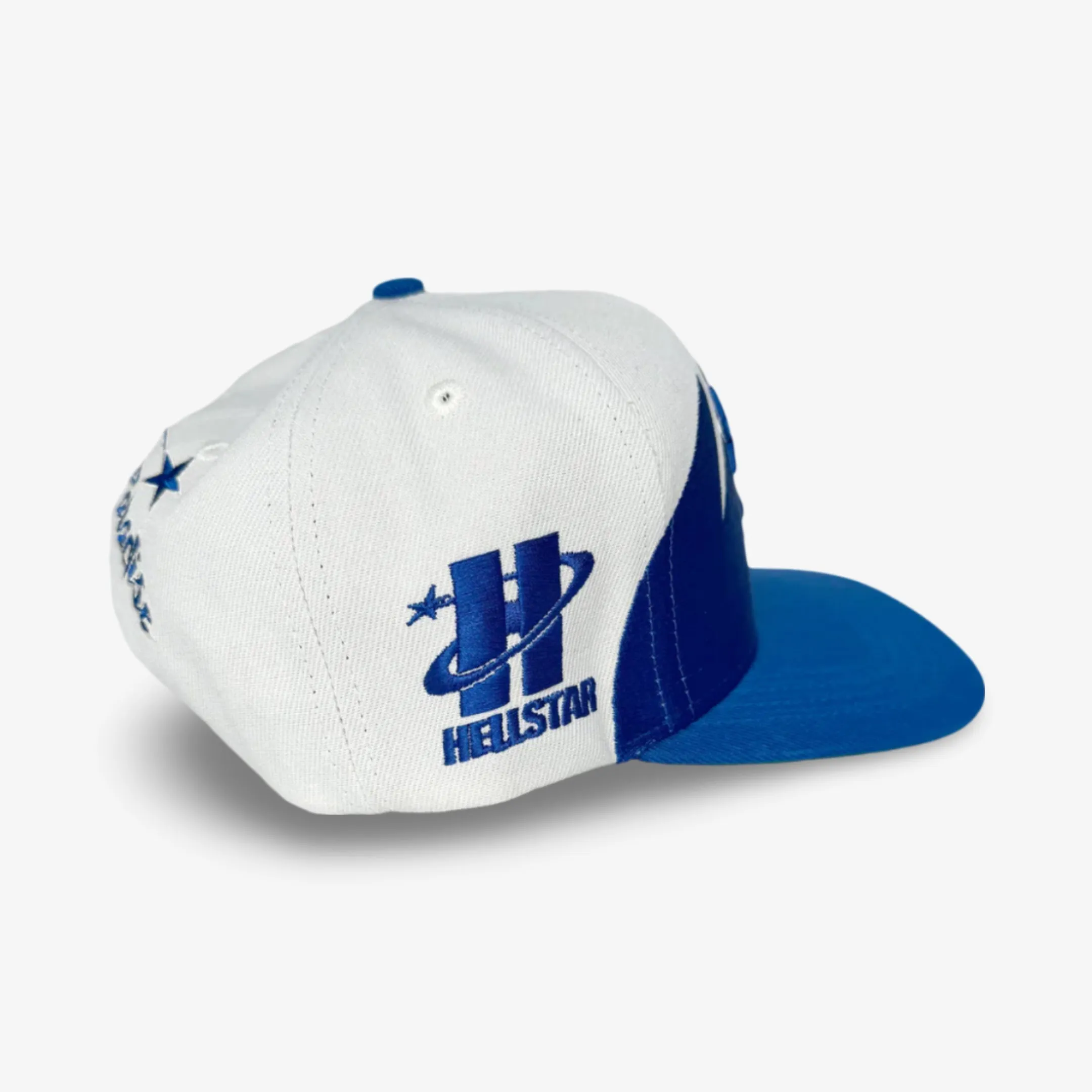 Hellstar Sports Snapback Hat 'Shark Teeth' Off White / Royal Blue SS24