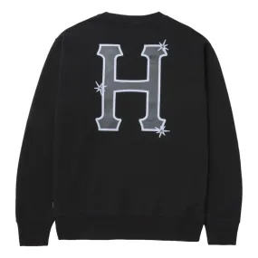 HUF SIDELINE CREWNECK-BLACK