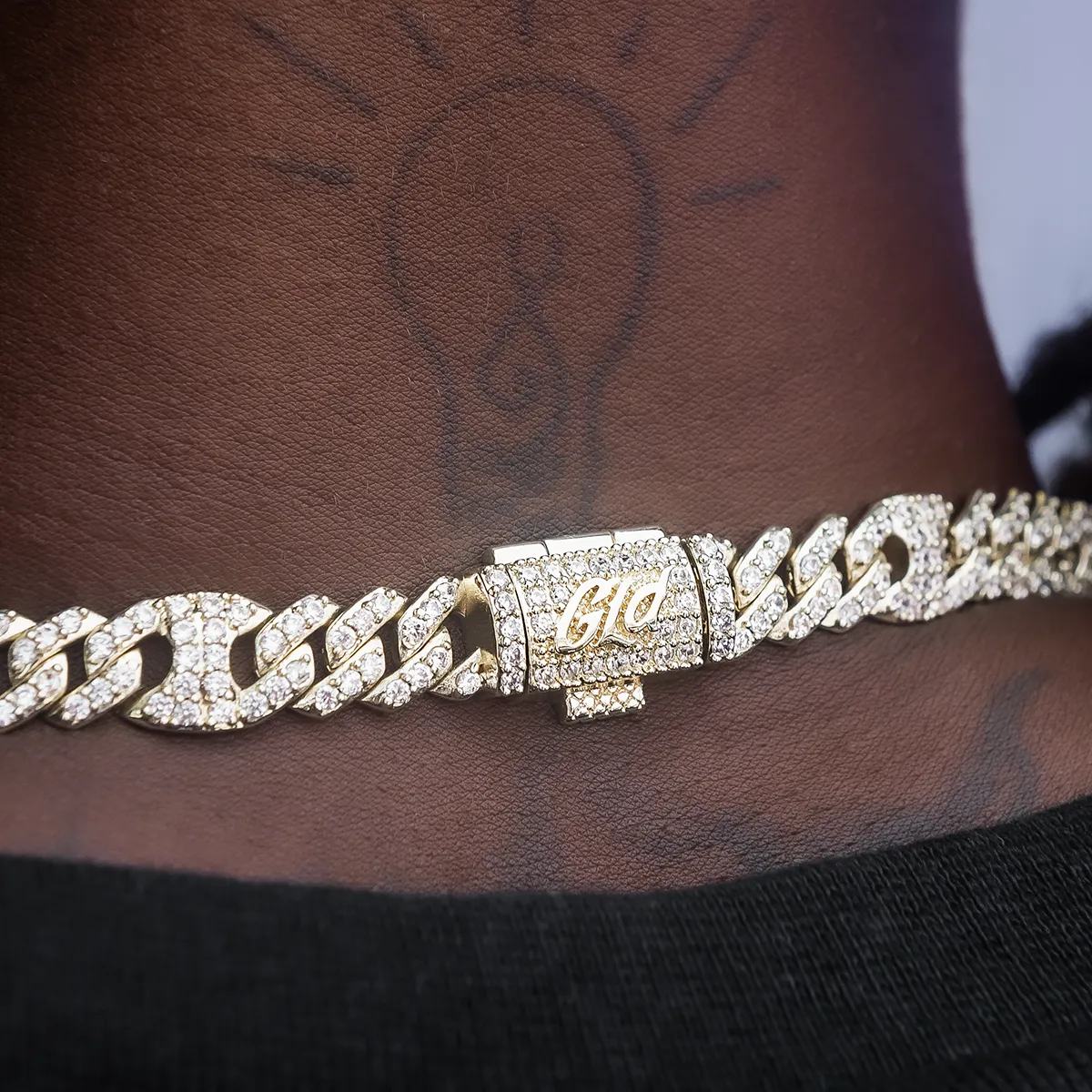 Iced Mariner Puffed Cuban Chain in Yellow Gold