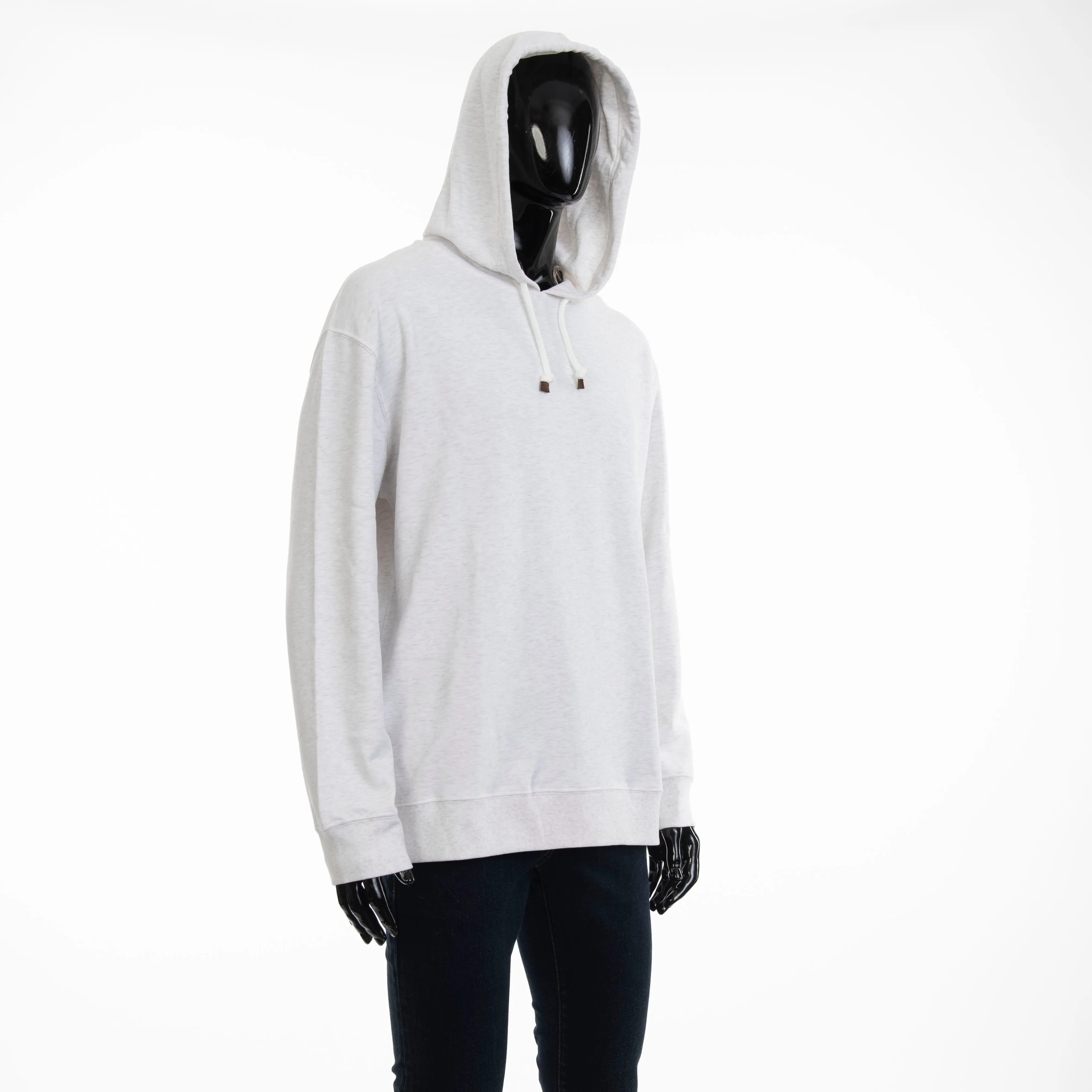 Ivory Techno Cotton French Terry Hooded Sweatshirt