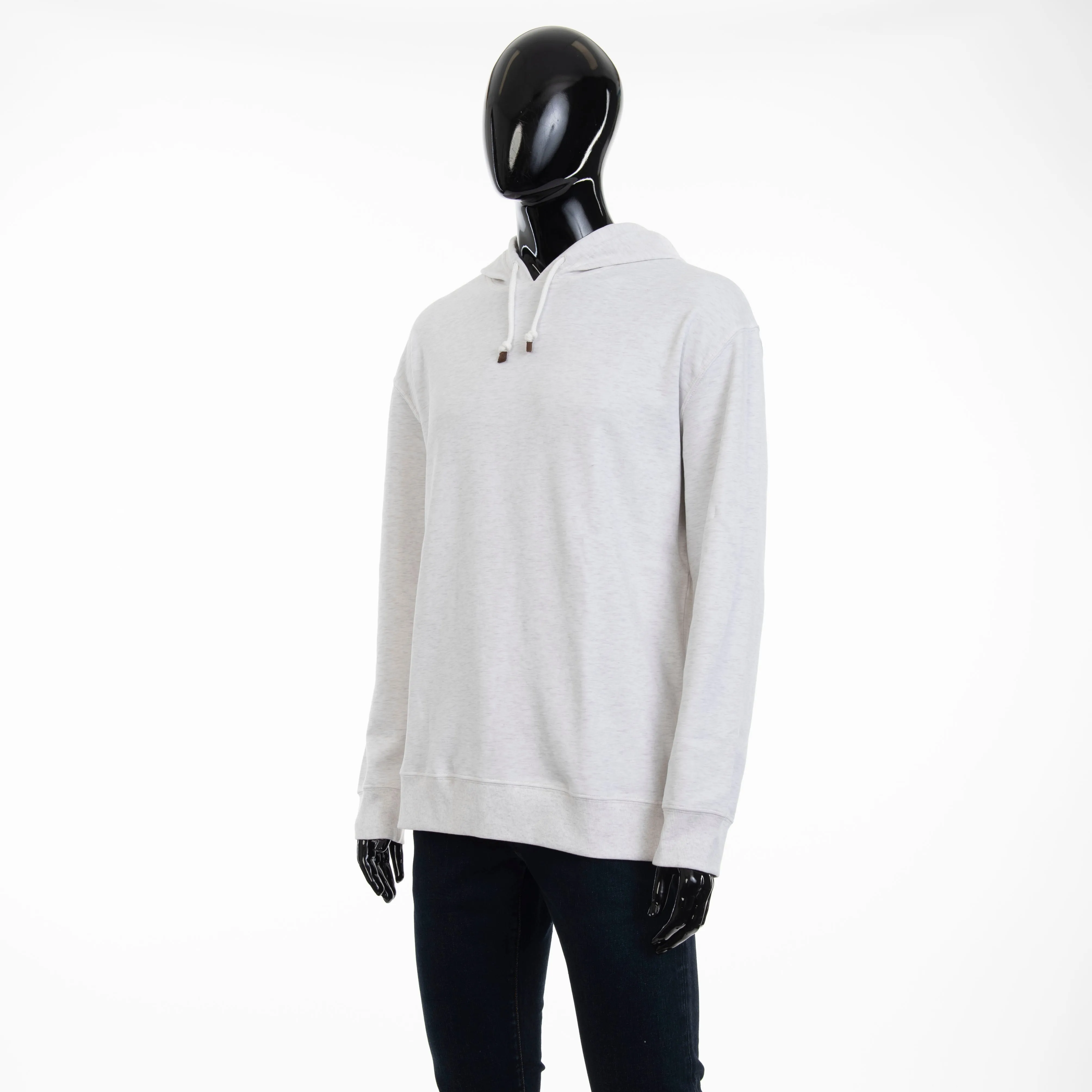 Ivory Techno Cotton French Terry Hooded Sweatshirt