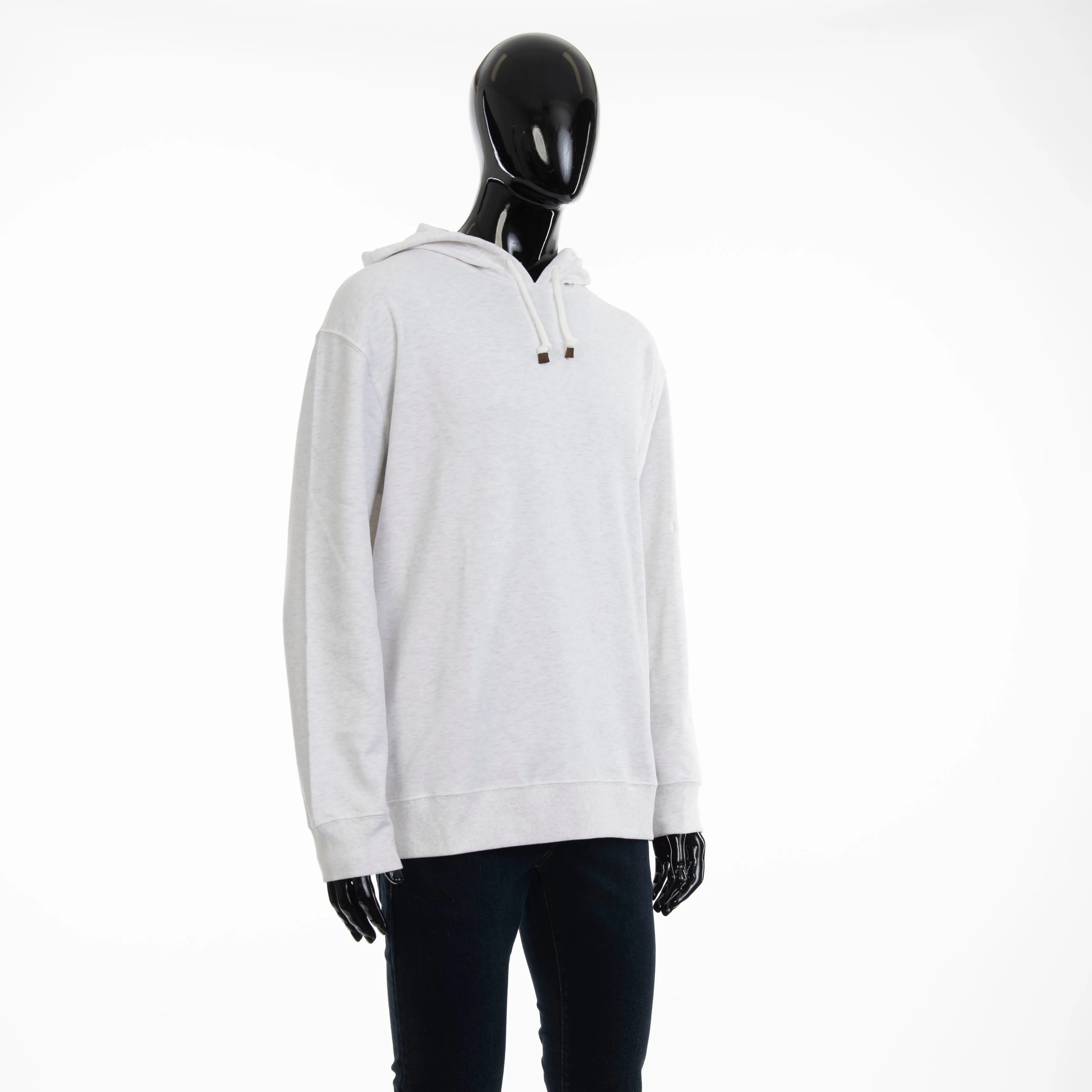 Ivory Techno Cotton French Terry Hooded Sweatshirt