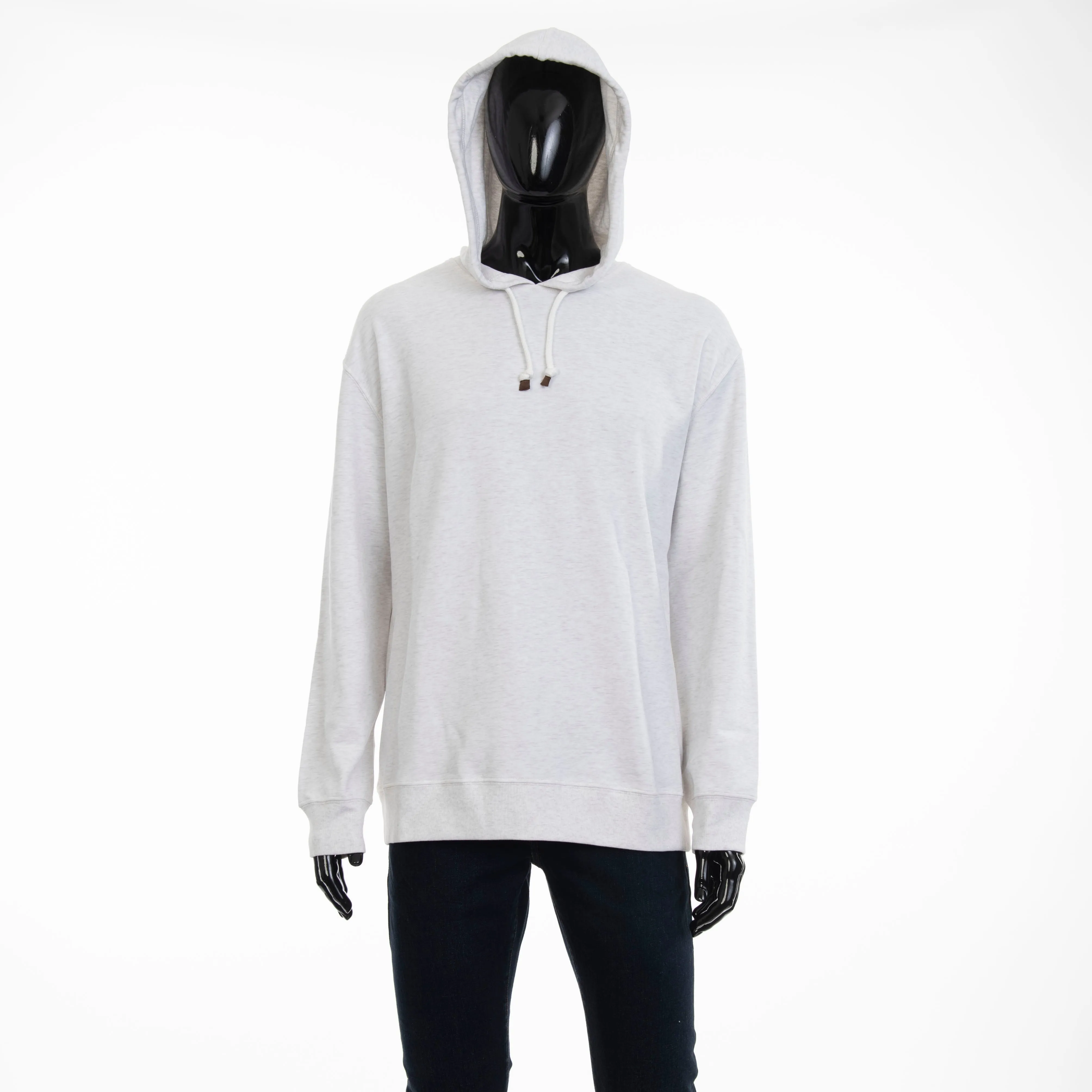 Ivory Techno Cotton French Terry Hooded Sweatshirt