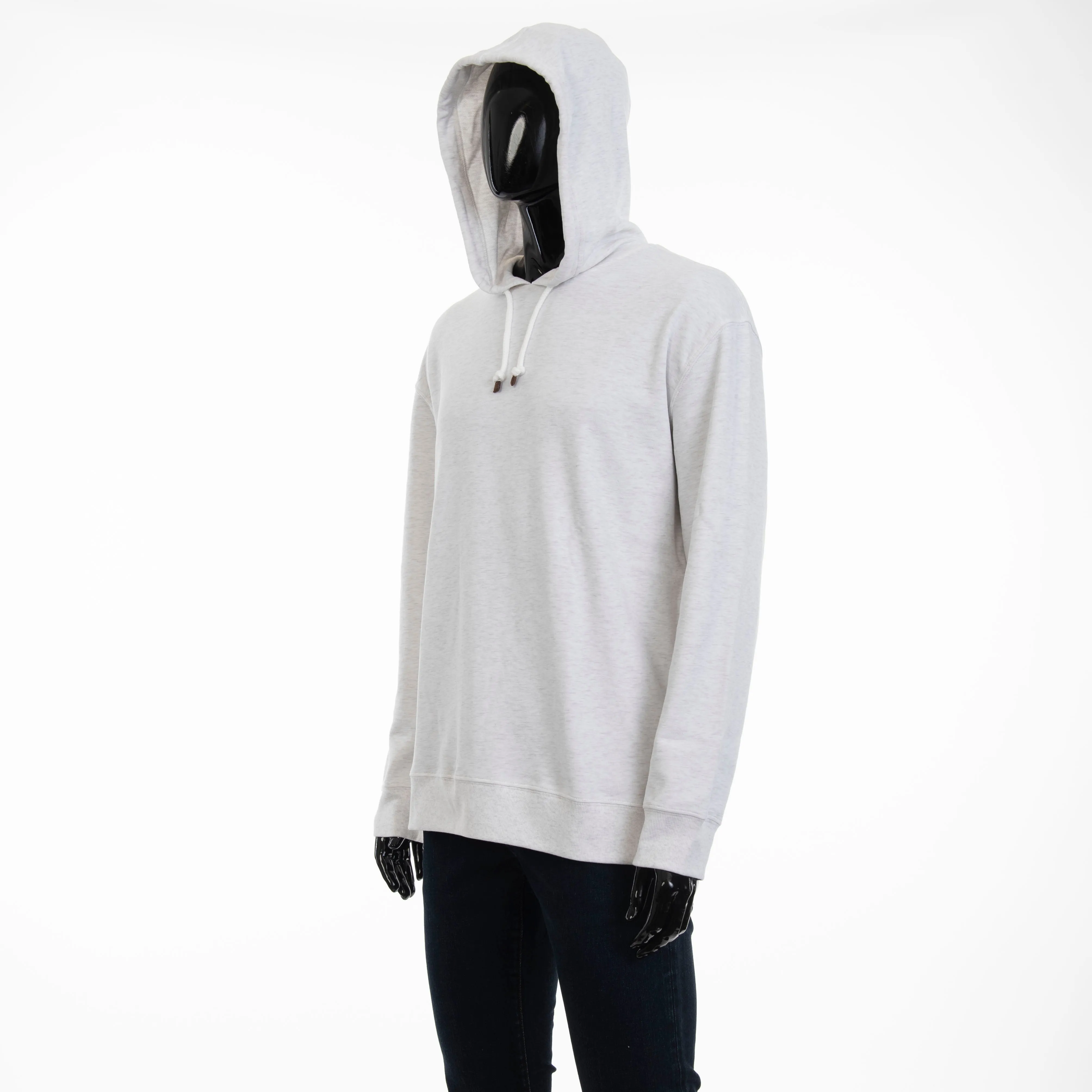 Ivory Techno Cotton French Terry Hooded Sweatshirt