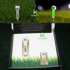 KAISER T1 Golf Tees Day Night Gifts Accessory Sets/ Long 1pcs Short 1pcs/ distance increase luminous anti-slicing Height fix Holders Glow in Dark Light up Flashing Made in Korea