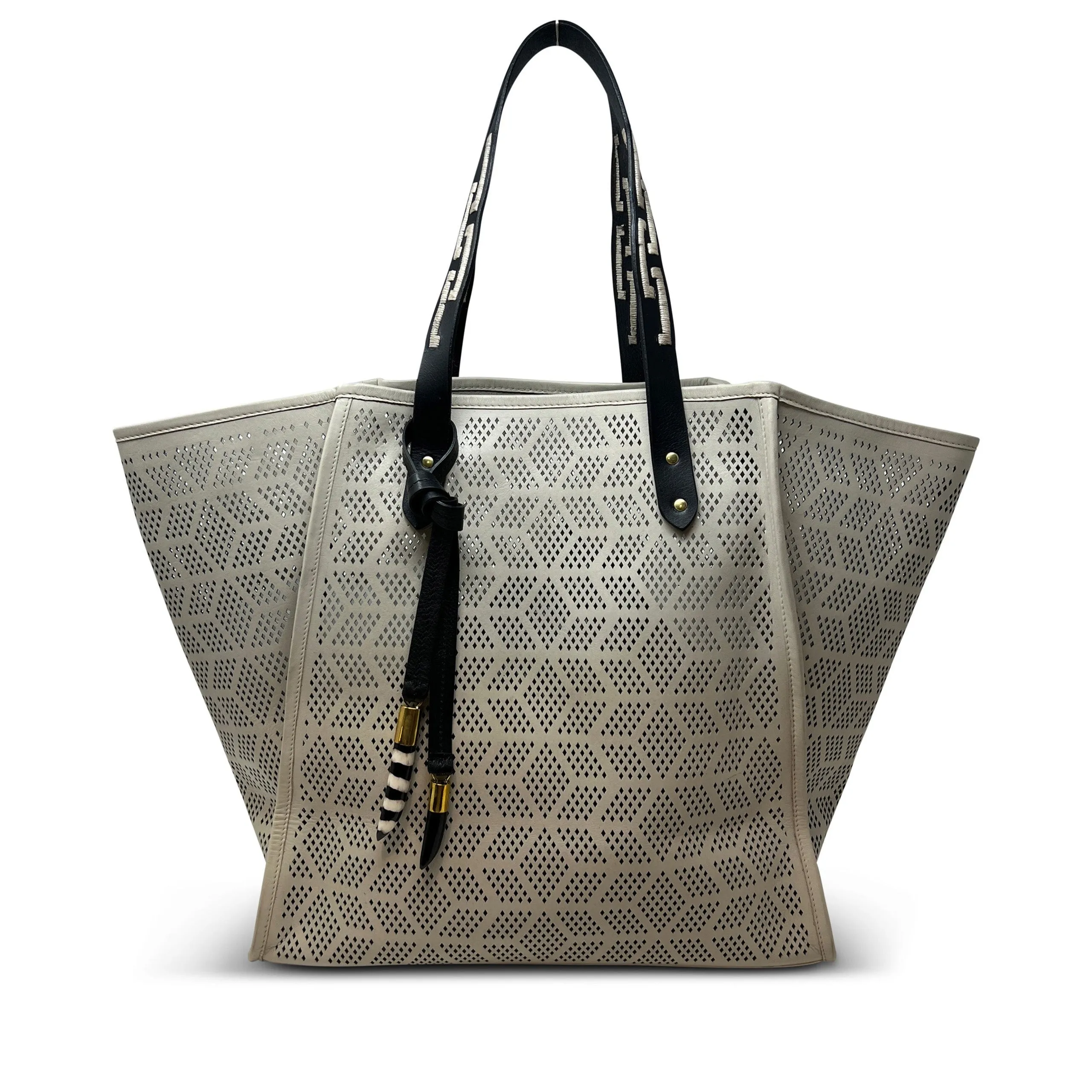 Kempton & Co Slim Taunton Tote Chalk Double Diamond