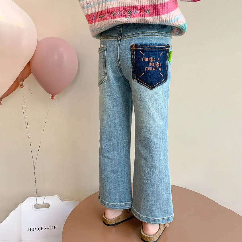 Kid Girls Solid Color Pants Jeans Wholesale 240301151