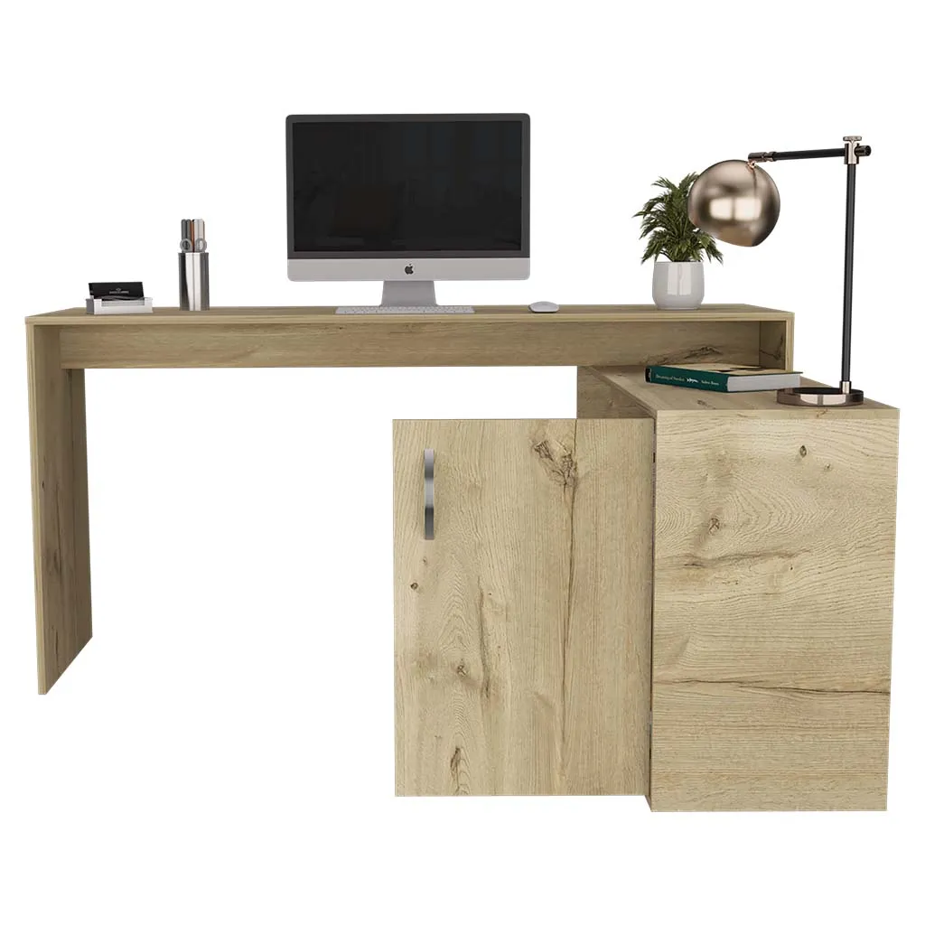 L-Shaped Desk Desti Light Oak