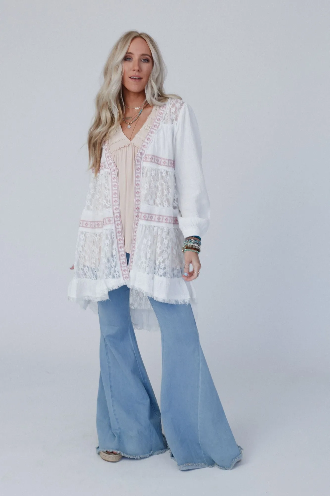 Lace Talk About It Duster Kimono - Ivory