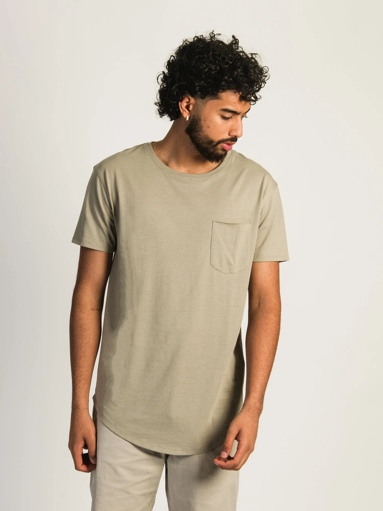 LONGLINE TEE - BEIGE