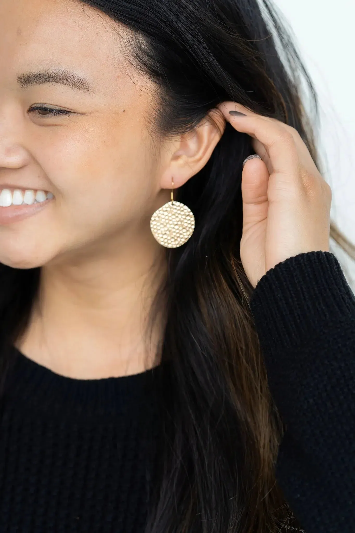 Lucia Hammered Disk Earrings