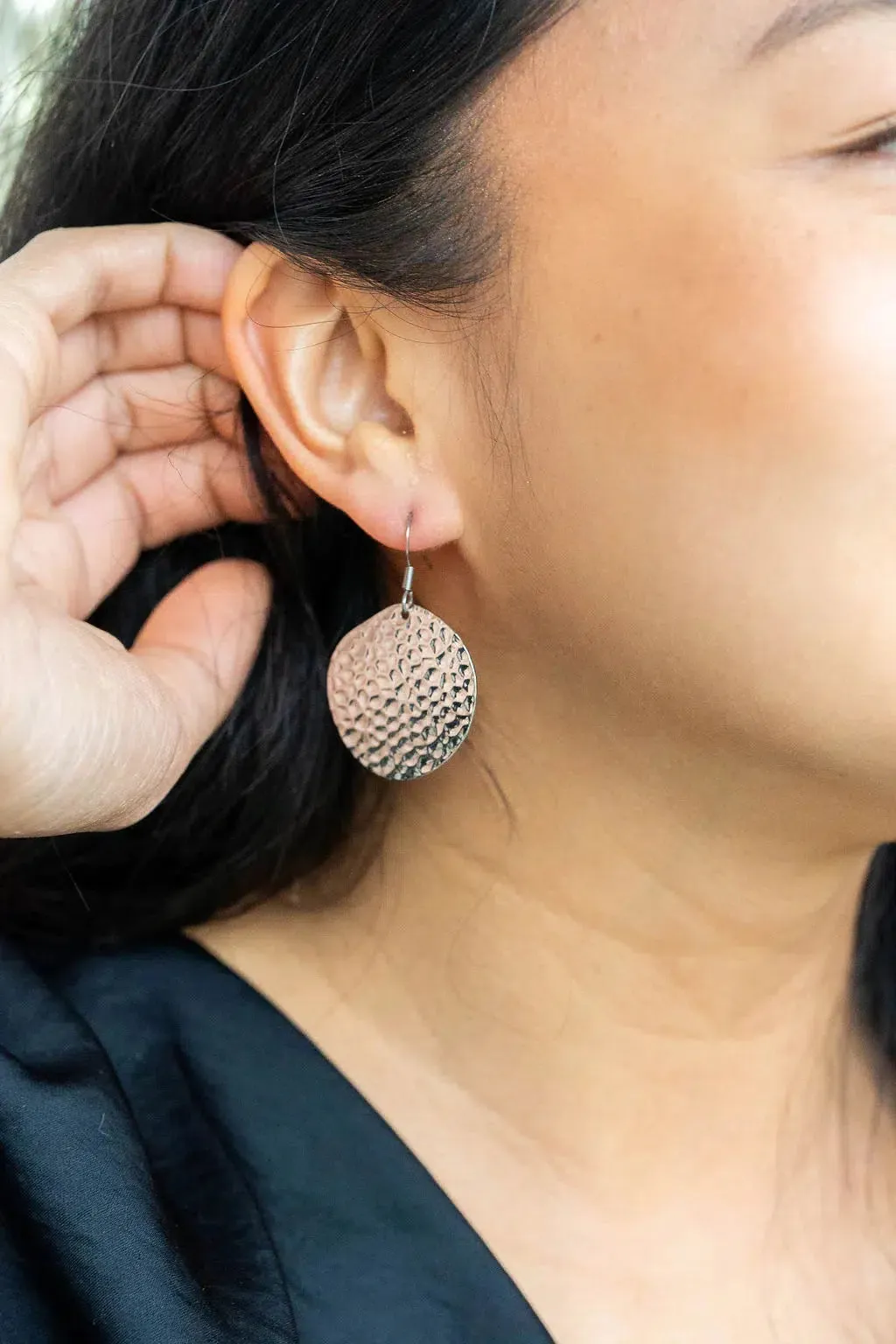 Lucia Hammered Disk Earrings