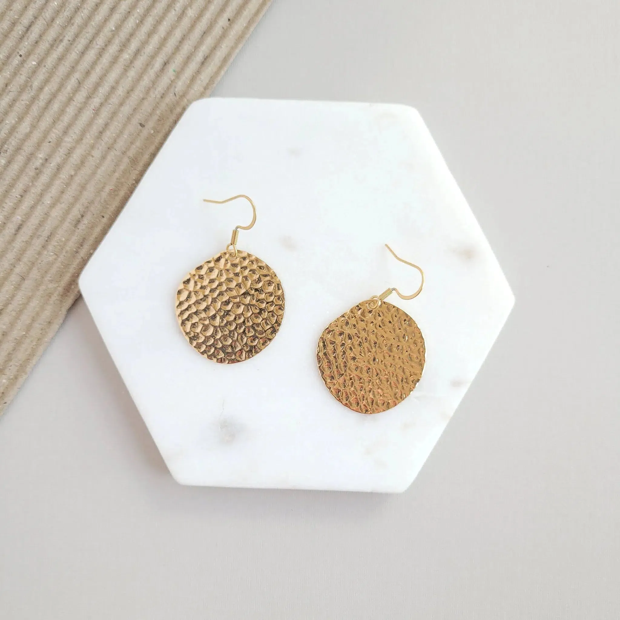 Lucia Hammered Disk Earrings