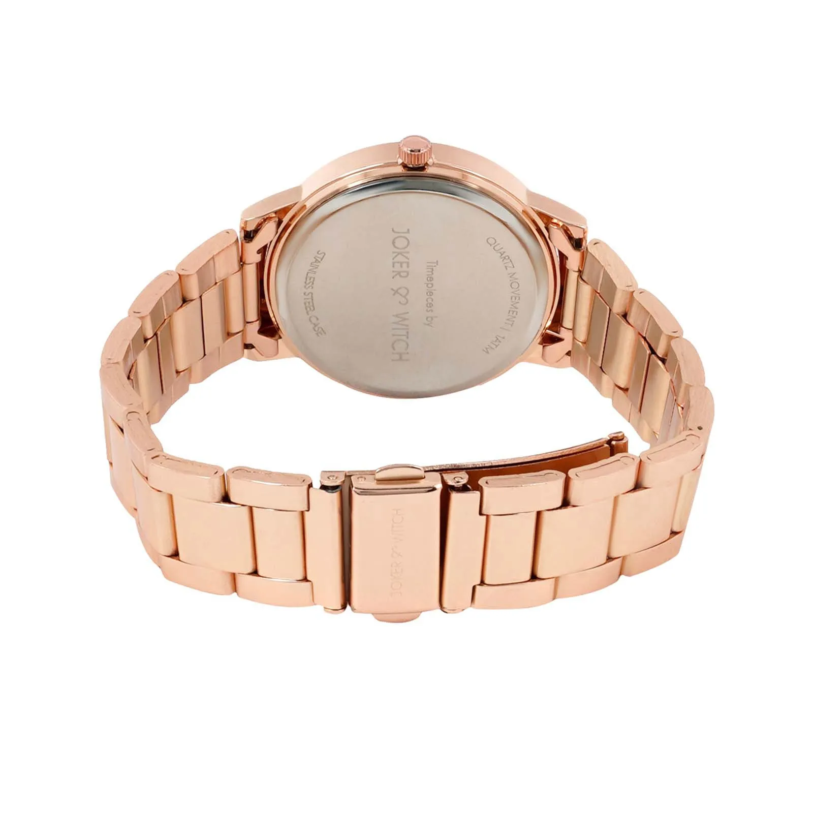 Luna Grey Dial Rosegold Metallic Strap Watch