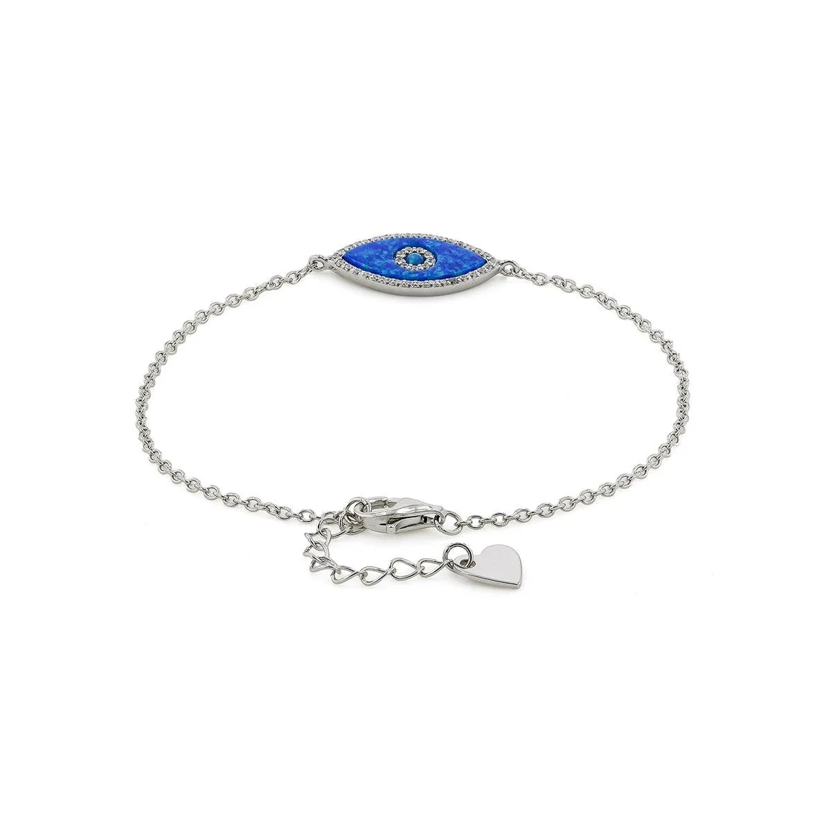 Marquise Cut Blue Opal Evil Eye Bracelet