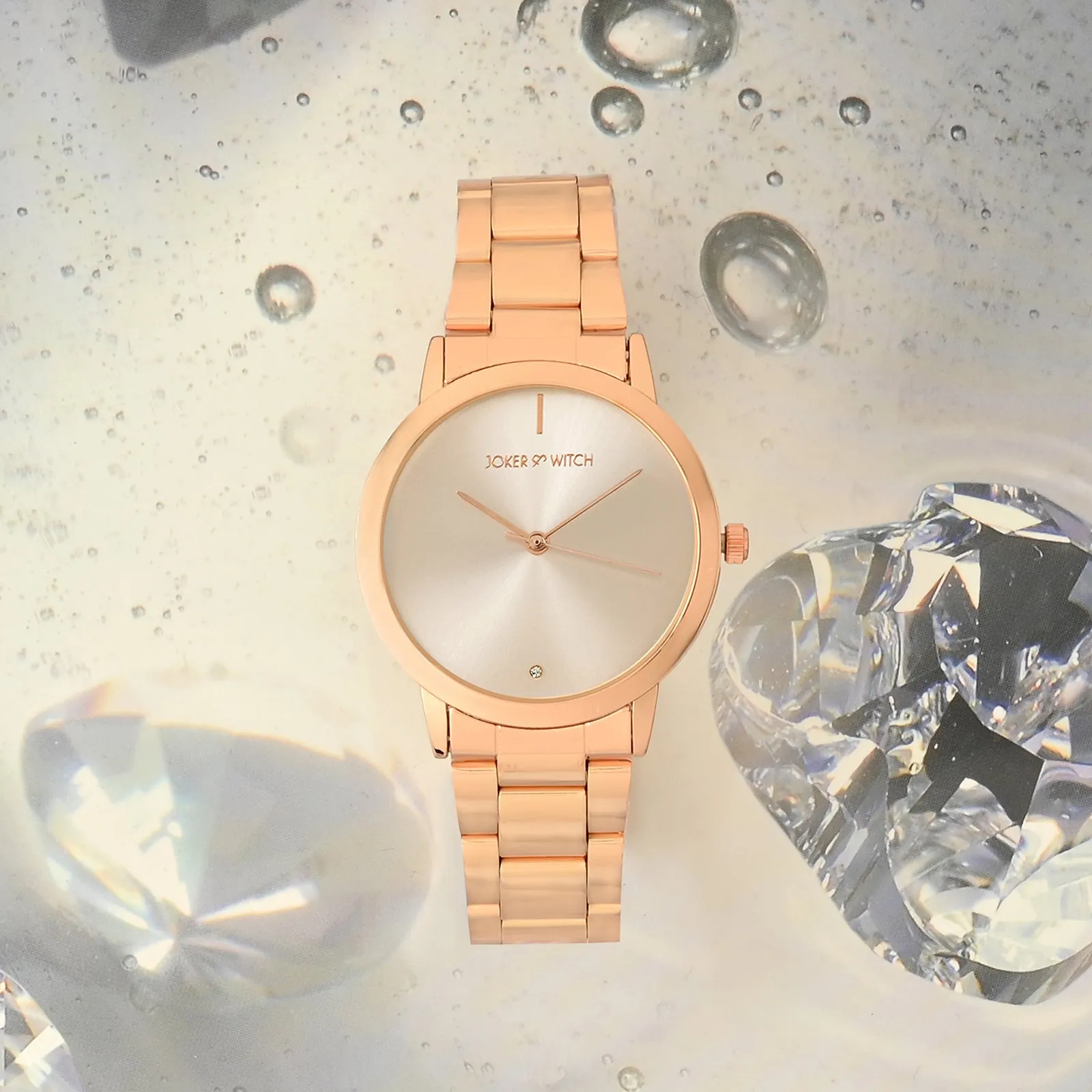 Midnight All Rosegold Metallic Strap Watch